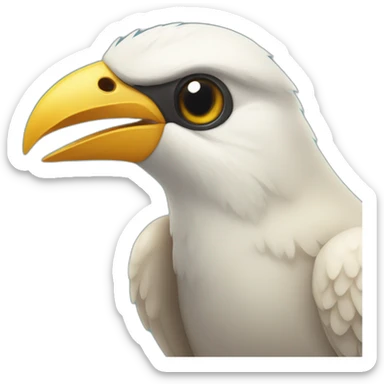 Bird with a wet beak sticker