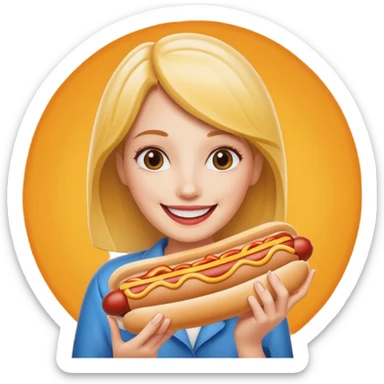 Wife holding a hotdog  sticker