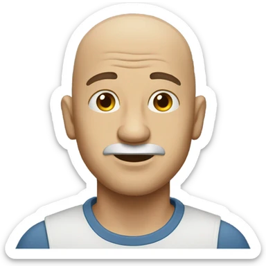 Bald man shrugging sticker