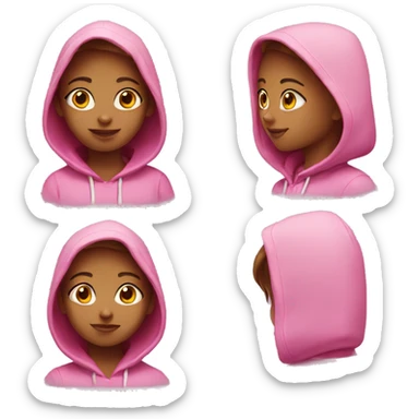 Pink girl wearing pink hoodie sticker