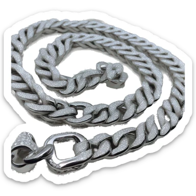 iced out bling cuban link chain silver sticker