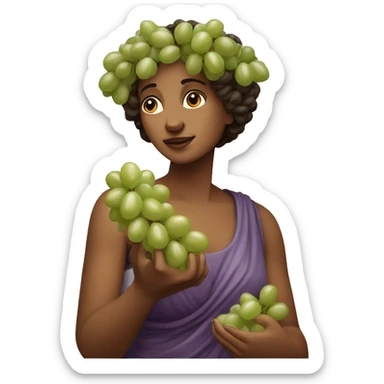 Sappho holds a bunch of grapes in her hand sticker