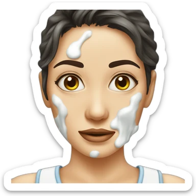 woman with many large milk stains sticker