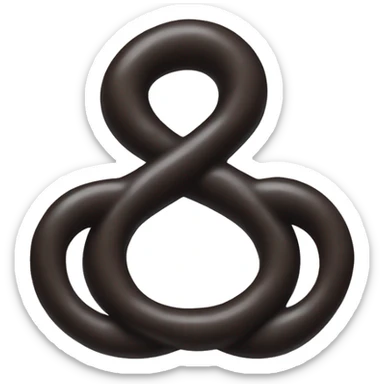 black pretzel with white stroke  sticker