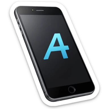 smartphone with AI and a hashtag symbol sticker