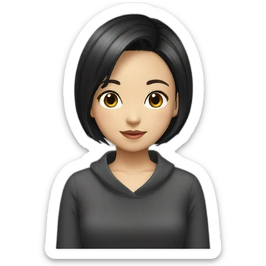 black-short-bob-hair-japanese-girl sticker