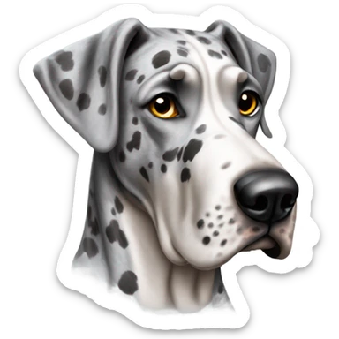 gray Merle great Dane sticker