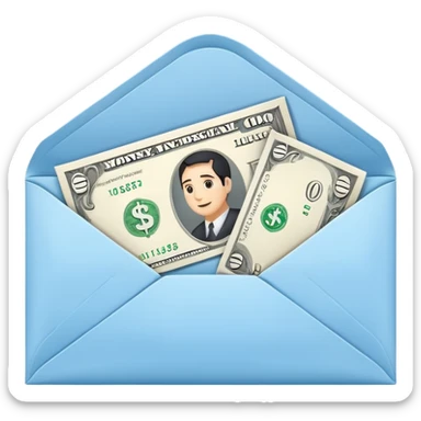 Salary enclosed in an envelope sticker