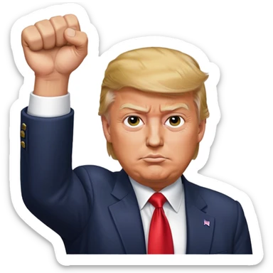 donald trump's fist held high in the air after assassination attempt sticker