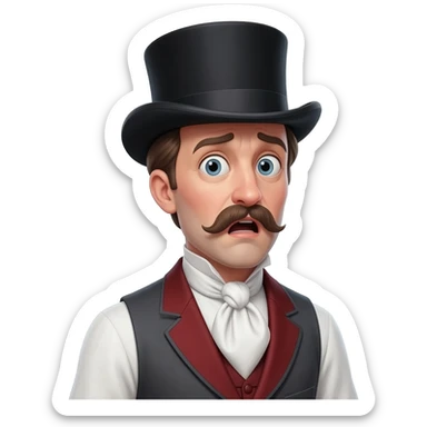 Very shocked snob man from 1900 sticker