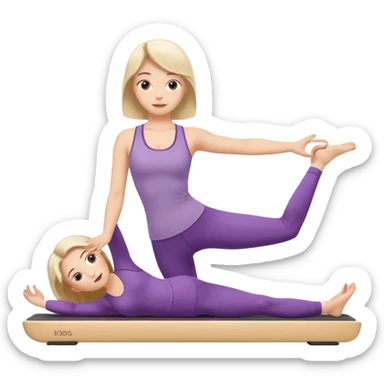 Cute girl doing pilates exercises sticker