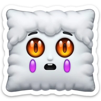 a pillow with dark aura coming out of it  without face ] sticker