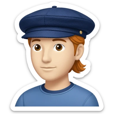 a floating Navy blue Brixton fiddler cap hat sticker