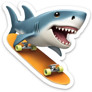Shark riding a skateboard  sticker