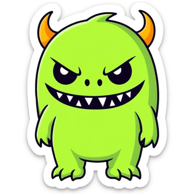 Scarey monster under a bed sticker