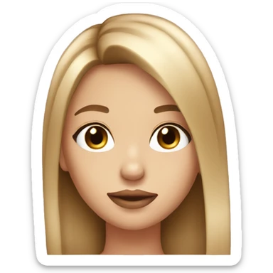 make a very beautiful girl with light brown straight hair big lips sticker