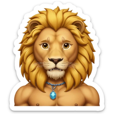 lion with a human neck sticker