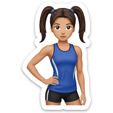 Sporty Spice with dark brown hair ponytail  sticker