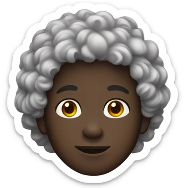 Boy: dark skin tone and curly hair sticker