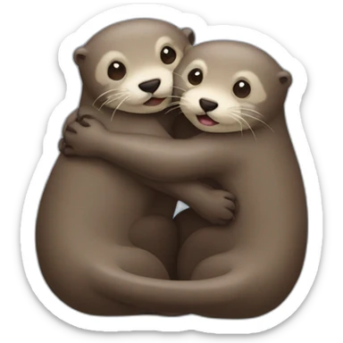 otters hug sticker