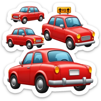 create a realistic emoji showing a logistic car in a trafic situation sticker
