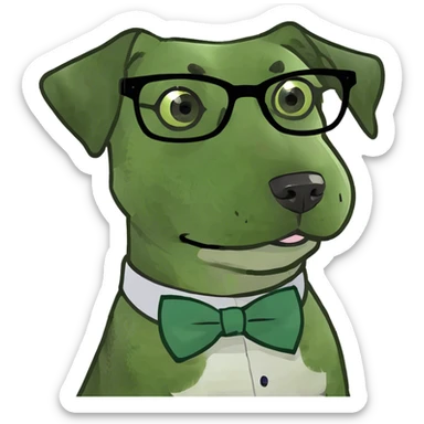 Cross eyed Smart dog sticker