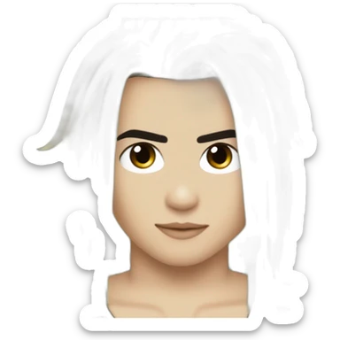 Bill Kaulitz black hair down with blonde highlights emo sticker