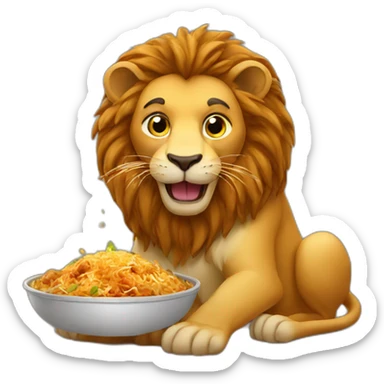 Lion eating biryani  sticker