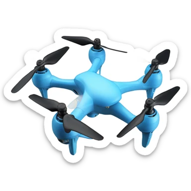 Quad copter drone in clear blue sky sticker