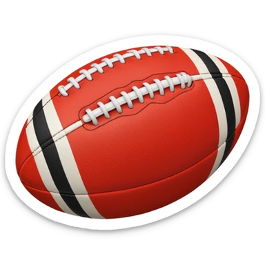 australian rules football ball with equal sized horizontal red, white, black stripes sticker