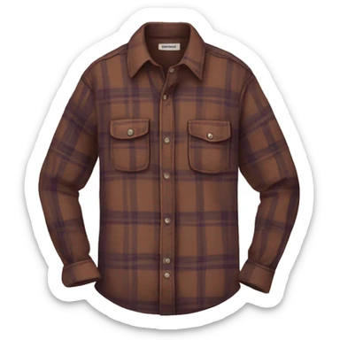 Deep-earth toned plaid flannel shirt sticker