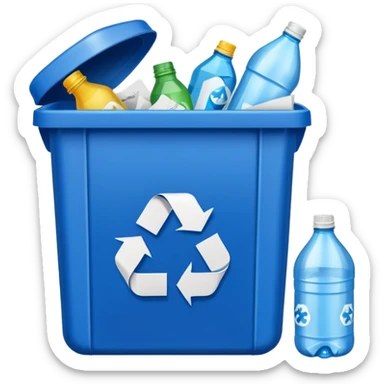 blue recycling bin sticker