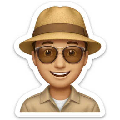 Taking off sunglasses after seeing a beautiful girl in awe sticker