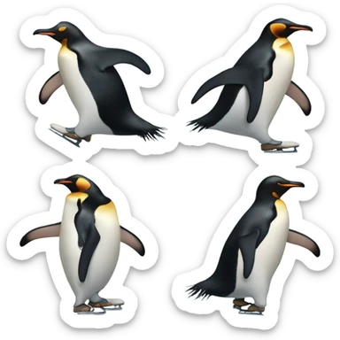 Ice skating penguins  sticker