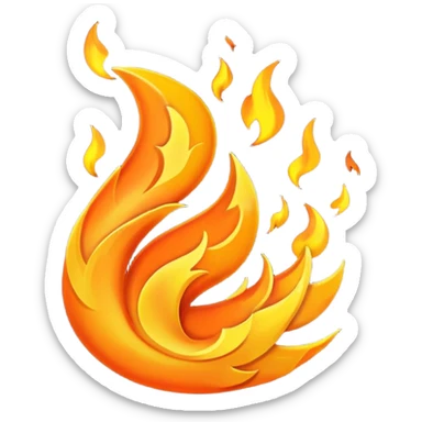 Asme fuego soplando por el viento sticker
