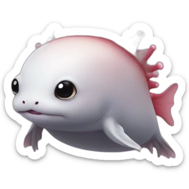 A axolotl on the head of a sea lion sticker