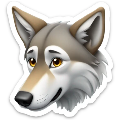 Sad wolf sticker
