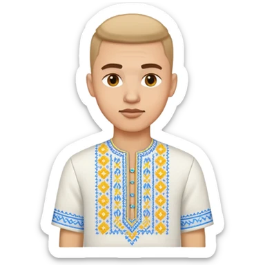 A musician in a white Ukrainian embroidered shirt sticker