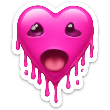 Hot pink melting heart sticker