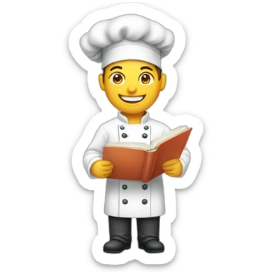 chef cooking book sticker