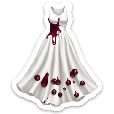 white dress with wine spilt all over it sticker