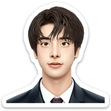 stylish male portrait on white sticker