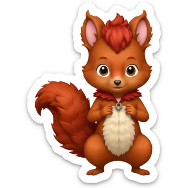 I would like a red feminine squirrel pack, bonus points if you can incorporate red curly hair sticker