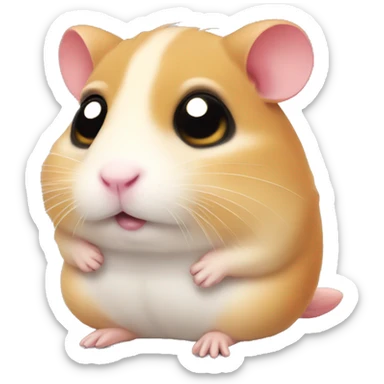 sad coquette hamster sticker