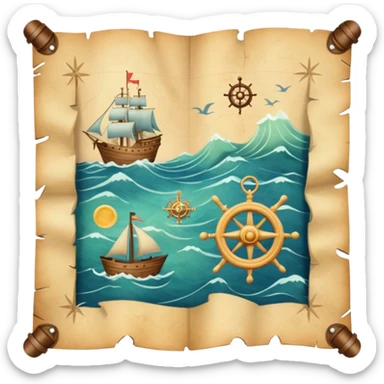sea navigation map. sticker