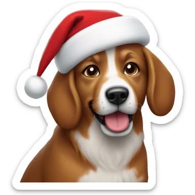 Red Christmas dogs sticker
