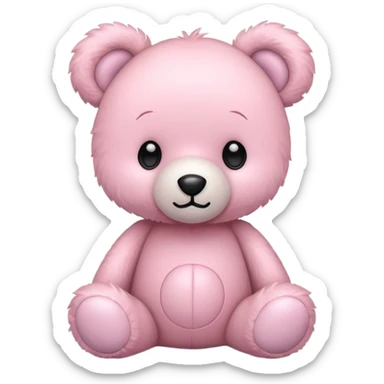 Pastel pink teddy bear toy sticker