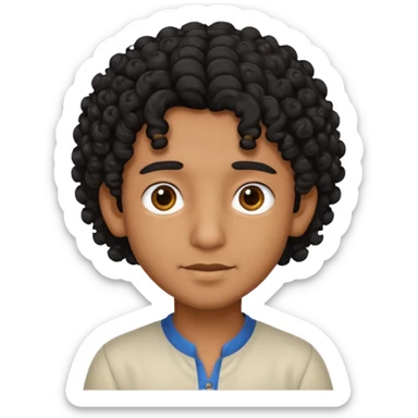 Indian boy with curly hair sticker