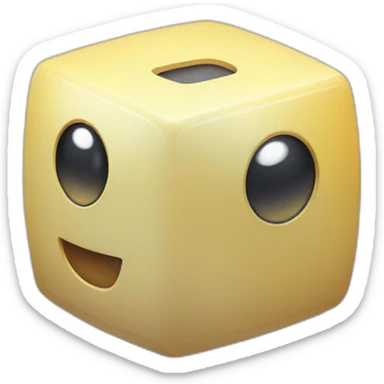 Cube shaped baby robot sticker