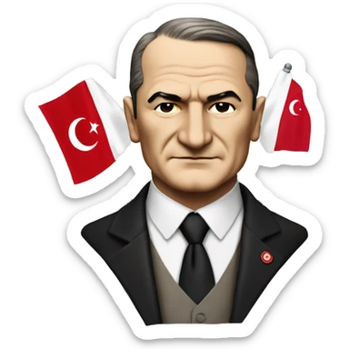 Ataturk and the Turkish flag sticker